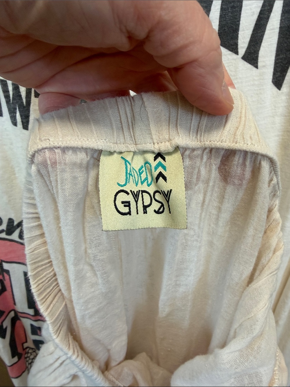 Jaded Gypsy Simply Sweet Pants Light Cream Ruffleds/m - Picture 2 of 3